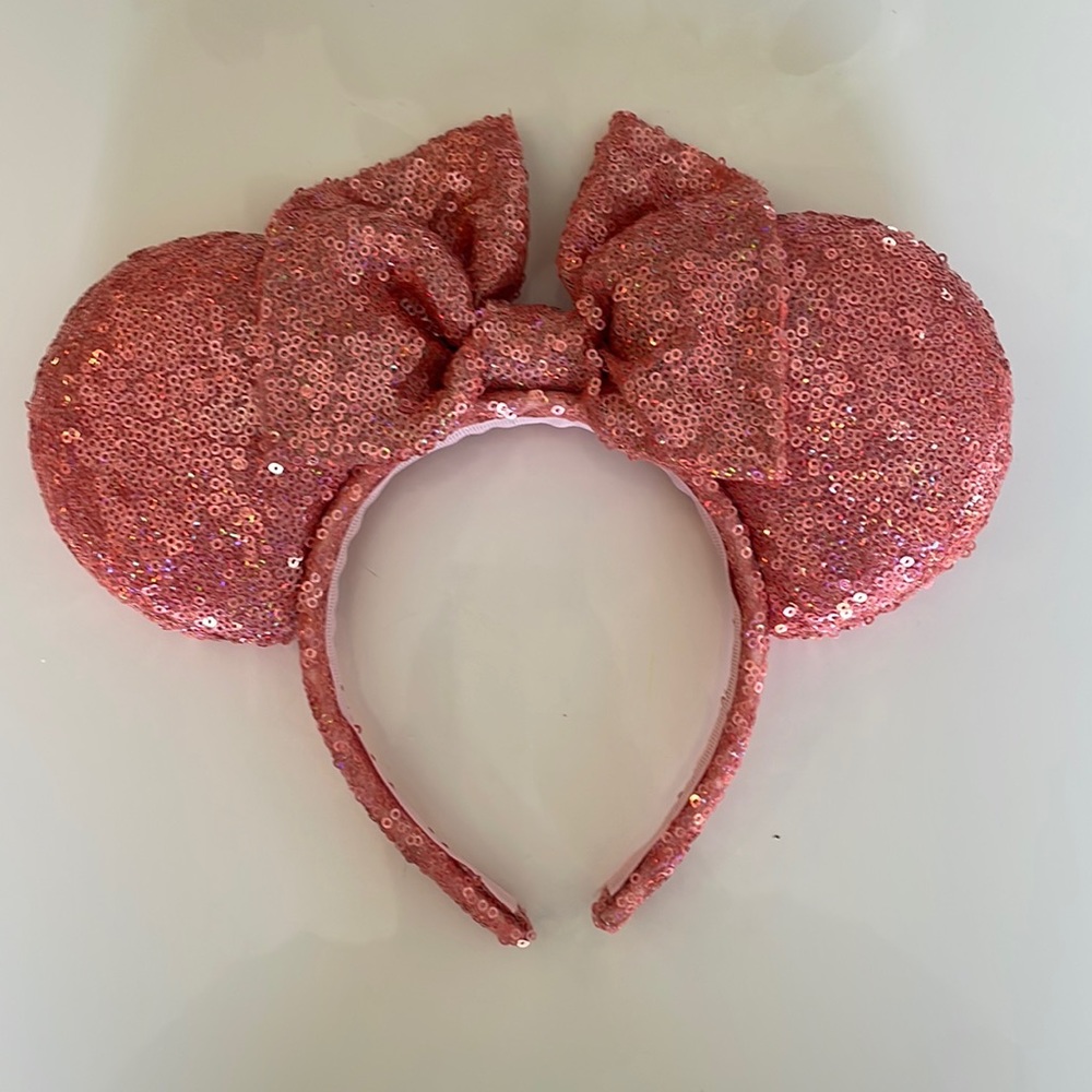Peach iridescent Minnie Mouse Ears